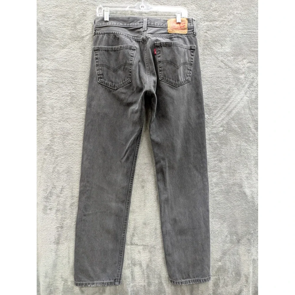 Levis 505 Regular Fit Jeans Mens‎ 31x31 Faded Black Gray Denim Grunge